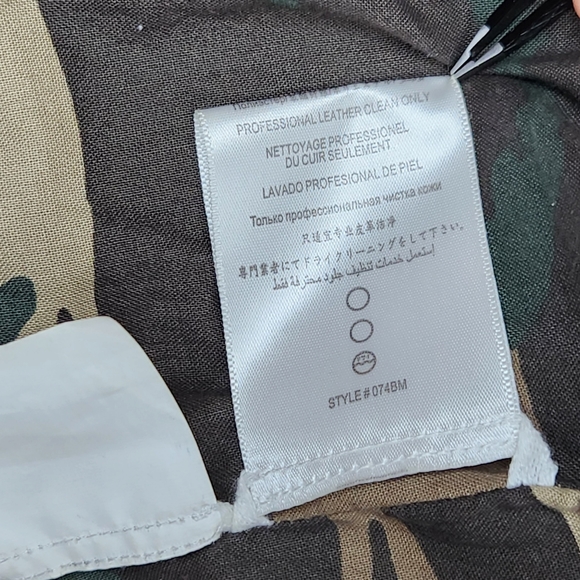 BCBGMaxAzria Olive 100% Leather Moto Biker Leather Jacket Women's Size Large - Picture 8 of 9